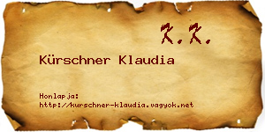 Kürschner Klaudia névjegykártya